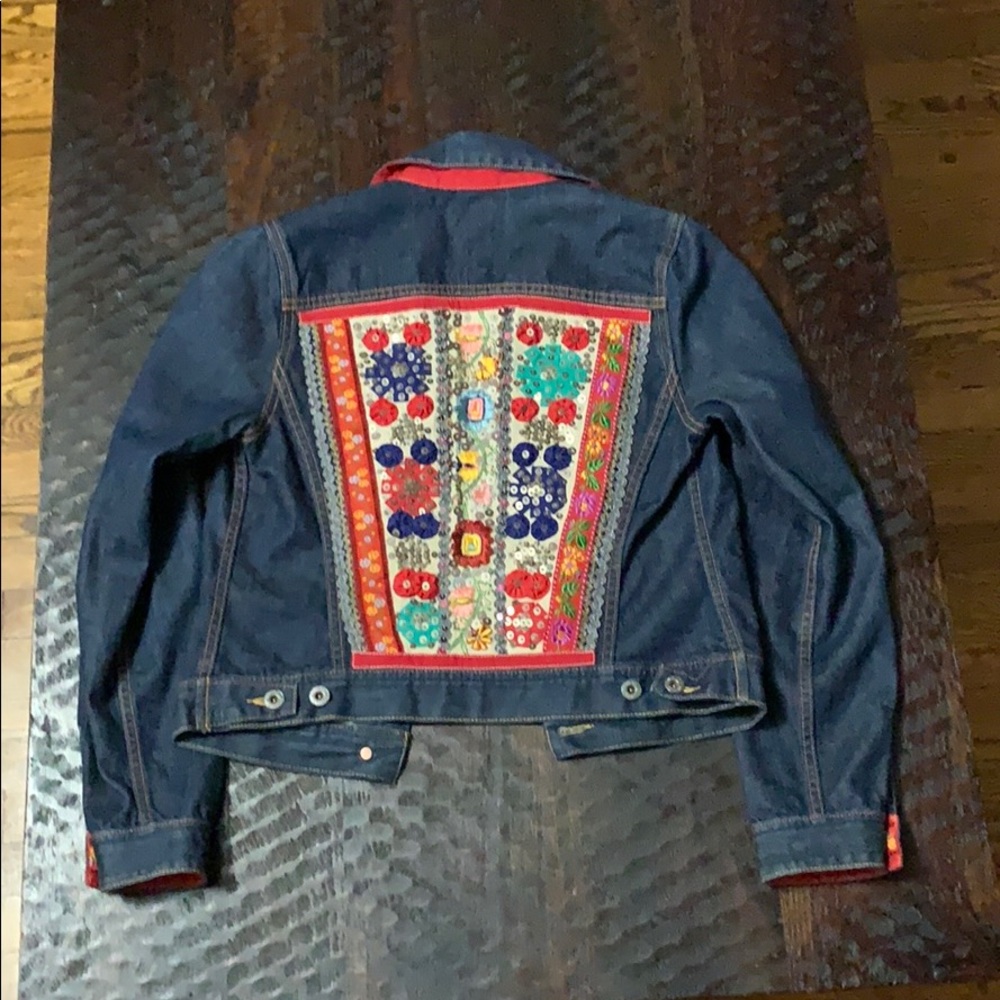 LUCKY BRAND Embroidered Jean Jacket